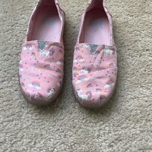 Girls Pink Unicorn Toms